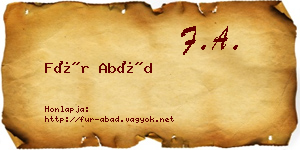 Für Abád névjegykártya